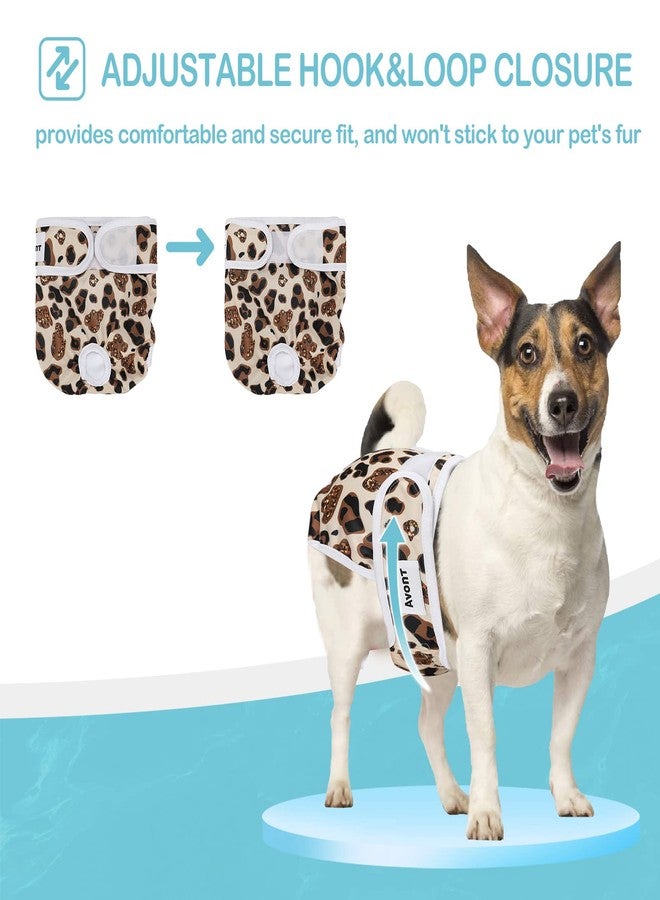 Avont 3 Pack Washable Female Dog Diapers, Premium Reusable Highly Absorbent Doggie Period Panties Durable Dog Diaper Cover -M Leopard Print - Image 2